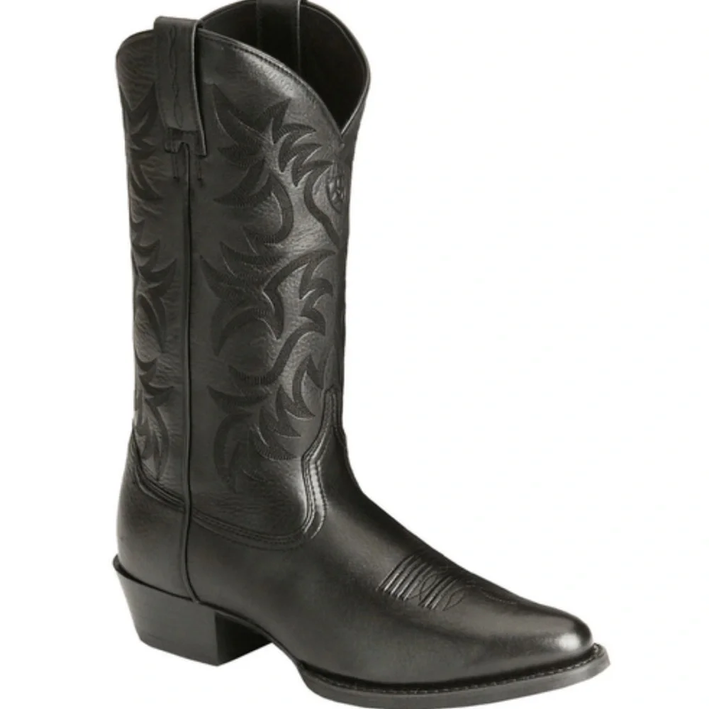 ARIAT Heritage Black Western Men embroidered Cowboy Boots 10.5 D Yellowstone